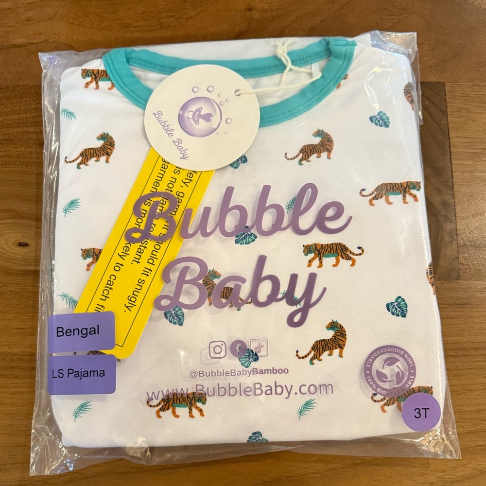 Bubble Baby 3t bengal long sleeve bamboo pajama set NIB - Picture 2 of 4
